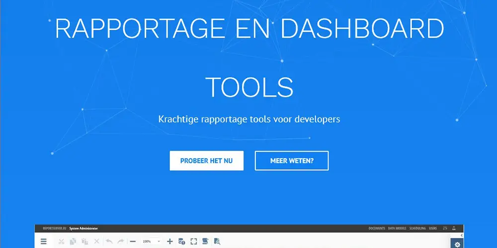 Koppel de reportserver aan een dataset en genereer rijke rapporten en dashboards.
